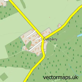 Street map sample of Culcharry, Nairn