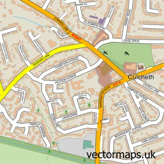 Street map sample of Culcheth, Cheshire