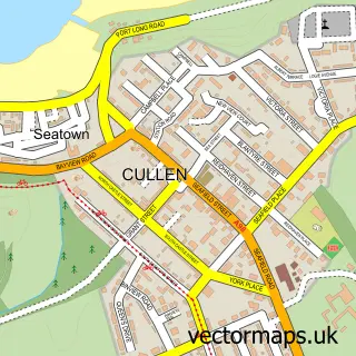 Street map sample of Cullen, Banffshire