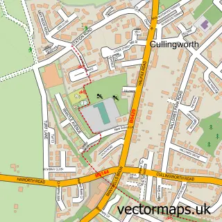 Street map sample of Cullingworth, West Yorkshire