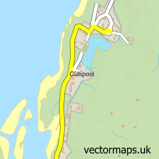 Street map sample of Cullipool, Argyll and Bute