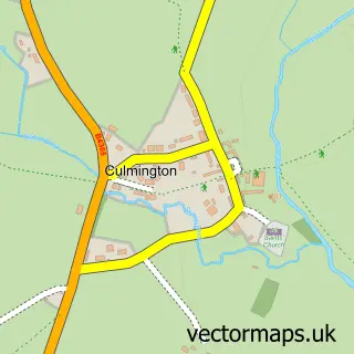 Street map sample of Culmington, Shropshire