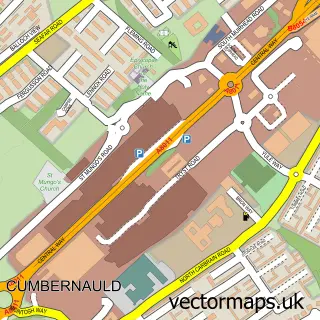 Street map sample of Cumbernauld, Dunbartonshire