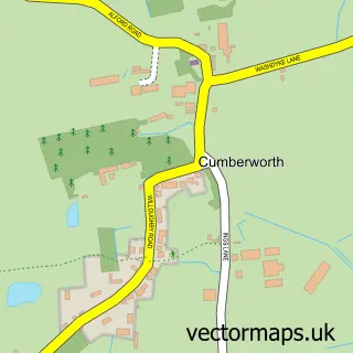 Street map sample of Cumberworth, Lincolnshire