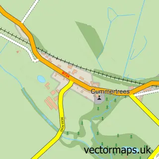 Street map sample of Cummertrees, Dumfries