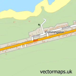 Street map sample of Cummingston, Moray