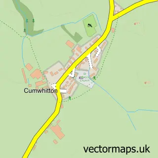Street map sample of Cumwhitton, Cumbria