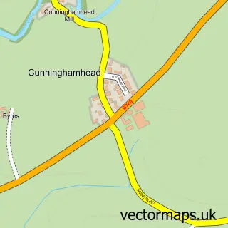 Street map sample of Cunninghamhead, Ayrshire and Arran