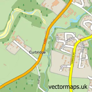 Street map sample of Curbridge, Hampshire