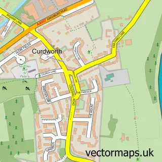 Street map sample of Curdworth, Warwickshire