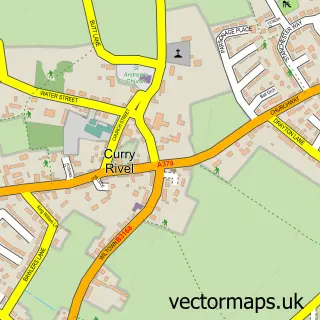 Street map sample of Curry Rivel, Somerset