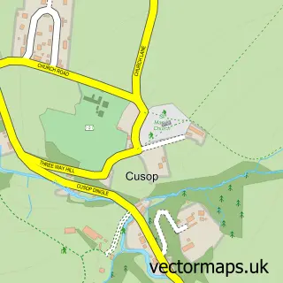 Street map sample of Cusop, Herefordshire