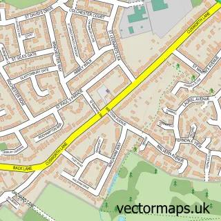 Street map sample of Cusworth, South Yorkshire