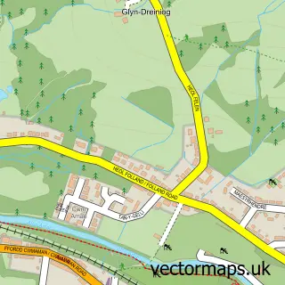 Street map sample of Cwmaman, Dyfed