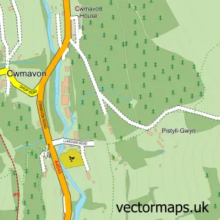 Street map sample of Cwmavon, Gwent