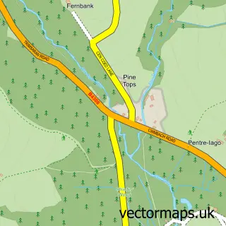 Street map sample of Cwmbach, Dyfed