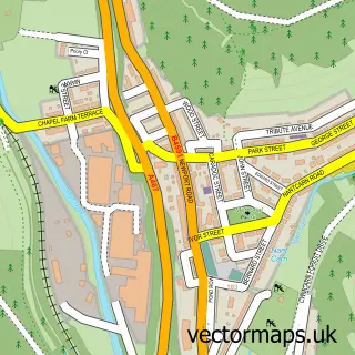 Street map sample of Cwmcarn, Gwent