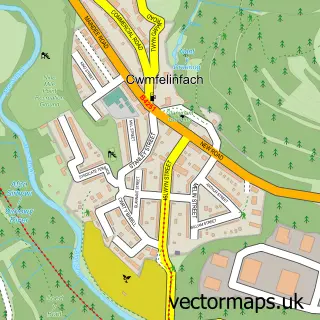 Street map sample of Cwmfelinfach, Gwent