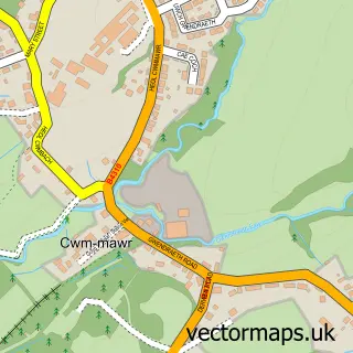 Street map sample of Cwm-mawr, Dyfed