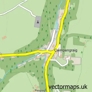 Street map sample of Cwmpengraig, Dyfed