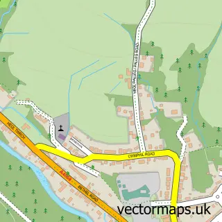 Street map sample of Cwm-twrch Isaf, Powys