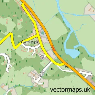 Street map sample of Cwm-y-glo, Gwynedd