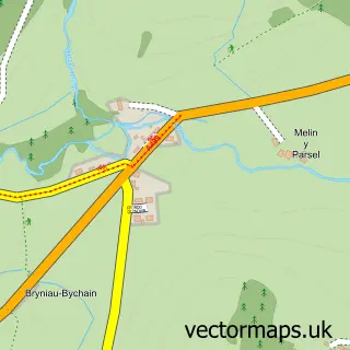 Street map sample of Cwrt, Gwynedd