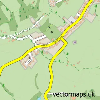 Street map sample of Cymau, Clwyd