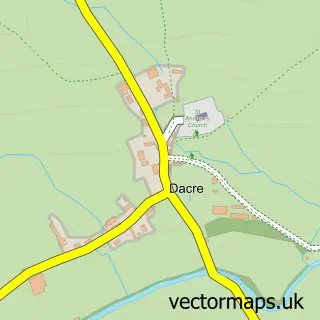 Street map sample of Dacre, Cumbria
