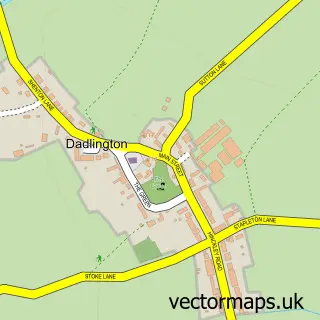 Street map sample of Dadlington, Leicestershire