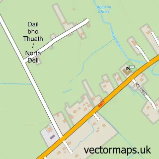 Street map sample of Dail bho Thuath, Western Isles