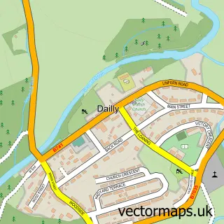 Street map sample of Dailly, Ayrshire and Arran