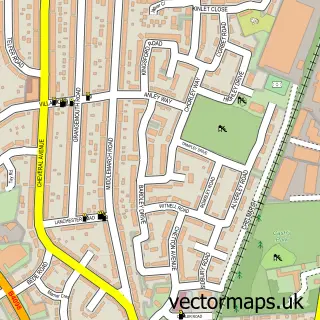 Street map sample of Daimler Green, West Midlands