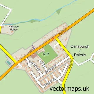 Street map sample of Dairsie, Fife