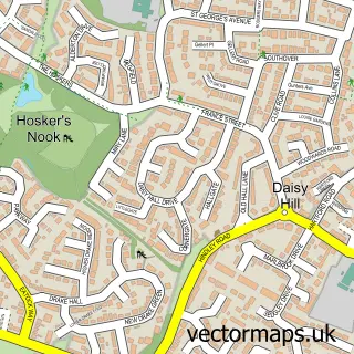 Street map sample of Daisy Hill, Greater Manchester