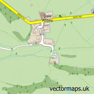 Street map sample of Dale Abbey, Derbyshire