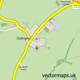 Street map sample of Dallington, East Sussex