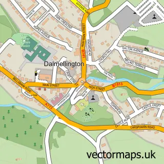 Street map sample of Dalmellington, Ayrshire and Arran
