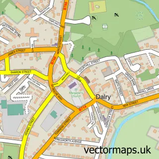Street map sample of Dalry, Ayrshire and Arran