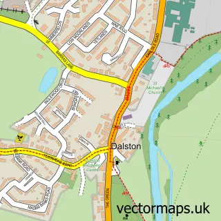 Street map sample of Dalston, Cumbria