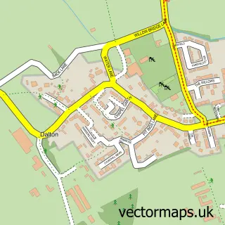 Street map sample of Dalton, North Yorkshire