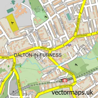 Street map sample of Dalton-in-Furness, Cumbria