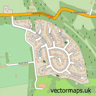 Street map sample of Dalziel Estate, Lanarkshire