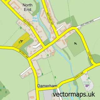 Street map sample of Damerham, Hampshire