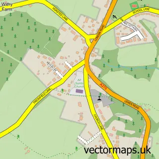 Street map sample of Danehill, East Sussex