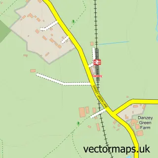 Street map sample of Danzey Green, Warwickshire