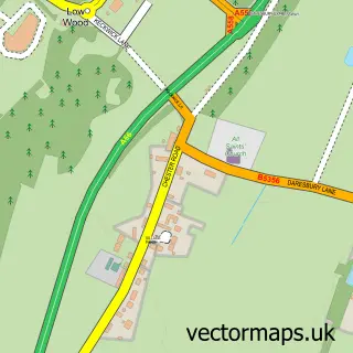 Street map sample of Daresbury, Cheshire