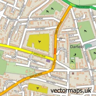 Street map sample of Darfield, South Yorkshire
