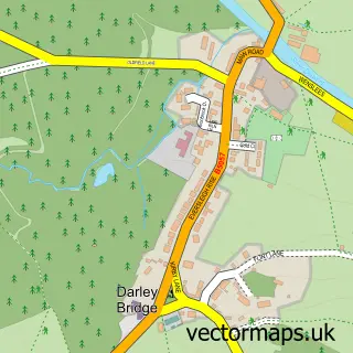 Street map sample of Darley Bridge, Derbyshire
