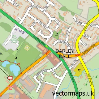 Street map sample of Darley Dale, Derbyshire
